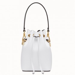 Fendi Mon Tresor Mini Bucket Bag In White Calfskin 481