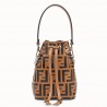 Fendi FF Mon Tresor Mini Bucket Bag In Brown Calfskin 743