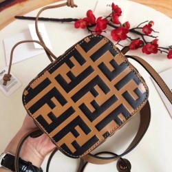 Fendi FF Mon Tresor Mini Bucket Bag In Brown Calfskin 743