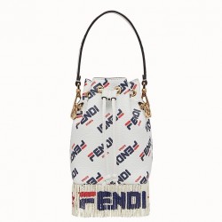 Fendi Logo-printed Fringed Mon Tresor Mini Bucket Bag  394