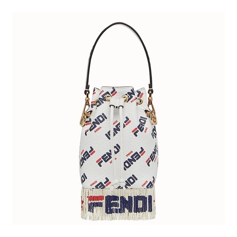 Fendi Logo-printed Fringed Mon Tresor Mini Bucket Bag  394