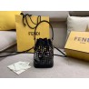 Fendi Black Mon Tresor Mini Bucket Bag In Transparent PU 464