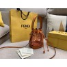 Fendi Orange Mon Tresor Mini Bucket Bag In Transparent PU 605