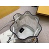Fendi White Mon Tresor Mini Bucket Bag In Transparent PU 645