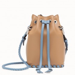 Fendi Mon Tresor Mini Bucket Braided Bag In Brown Calfskin 681