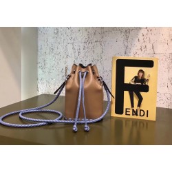 Fendi Mon Tresor Mini Bucket Braided Bag In Brown Calfskin 681
