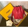 Fendi Small Mon Tresor Bucket Bag In Red Calfskin 846