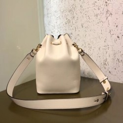 Fendi Small Mon Tresor Bucket Bag In White Calfskin 661