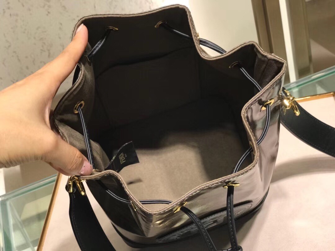 Fendi Small Mon Tresor Bucket Fabric Black Bag 887