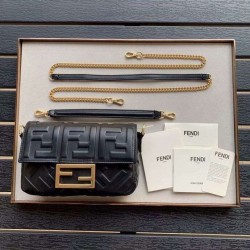 Fendi Black FF Motif Mini Baguette Bag 183