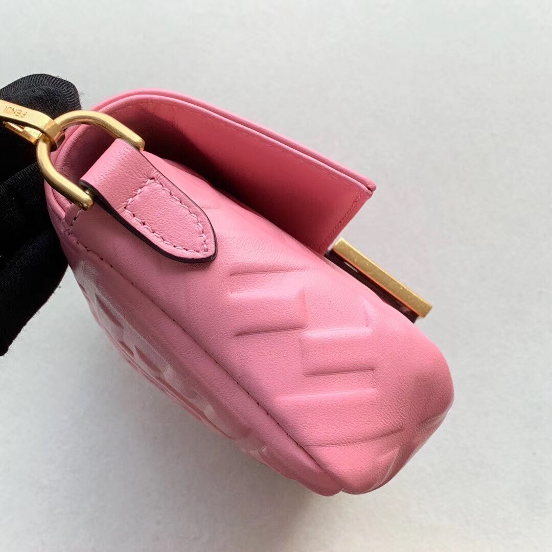 Fendi Pink FF Motif Mini Baguette Bag 125