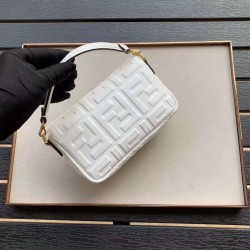 Fendi White FF Motif Mini Baguette Bag 157