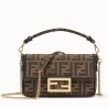 Fendi Mini Baguette Bag In FF Fabric With Black Trim 446