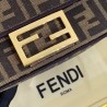 Fendi Mini Baguette Bag In FF Fabric With Black Trim 446