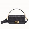 Fendi Black FF Motif Medium Baguette Bag 397