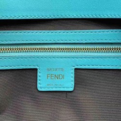 Fendi Pale Blue FF Motif Medium Baguette Bag 425