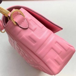 Fendi Pink FF Motif Medium Baguette Bag 458