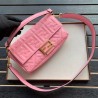 Fendi Pink FF Motif Medium Baguette Bag 458