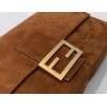 Fendi Medium Baguette Bag In Brown Suede Leather 816