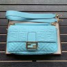 Fendi Pale Blue FF Motif Large Baguette Bag 942