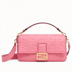 Fendi Pink FF Motif Large Baguette Bag 970