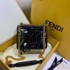 Fendi Black Small Kan I F Bag In Transparent PU 524