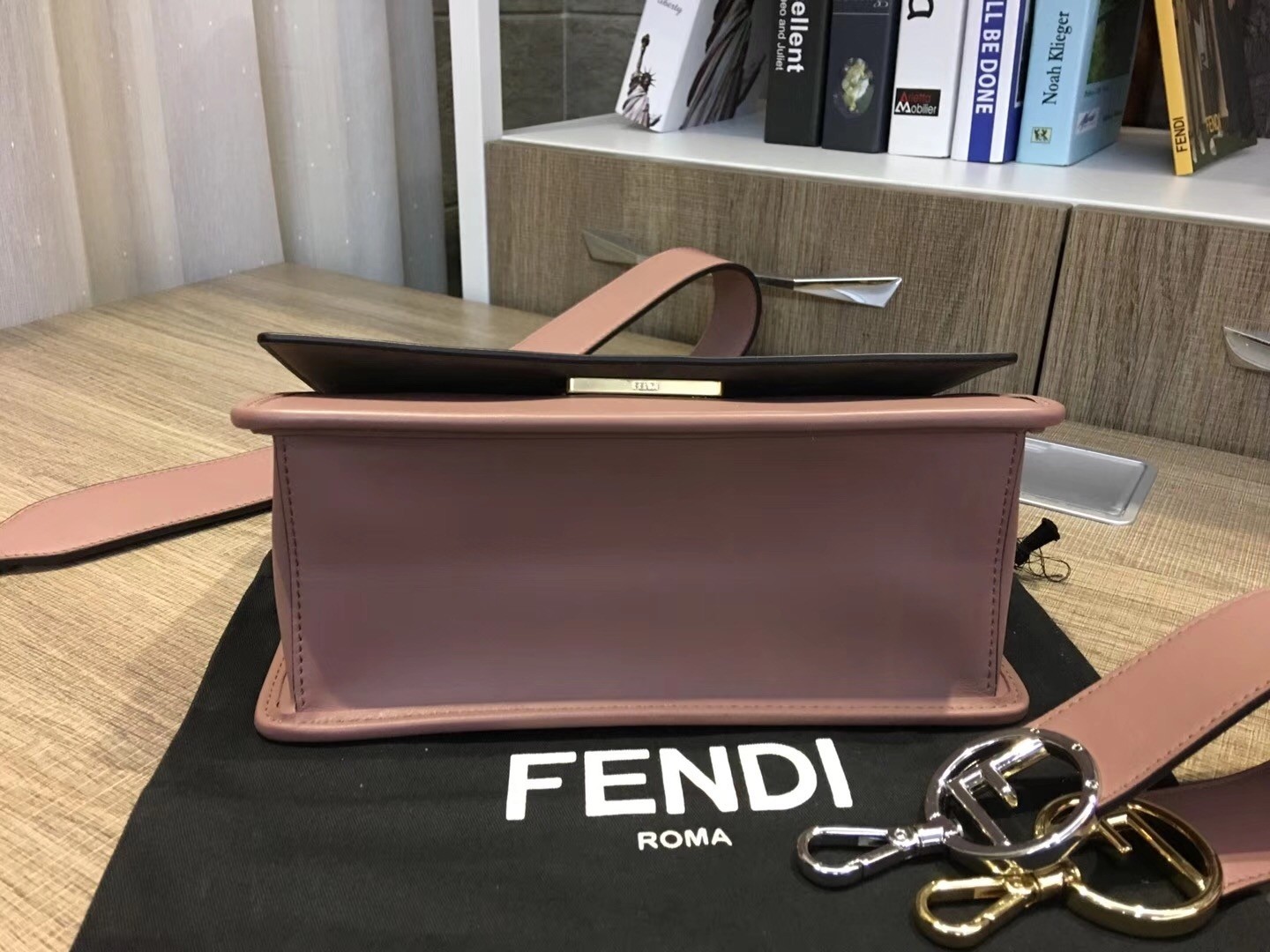 Fendi Kan I F Shoulder Bag In Pink Calfskin 612