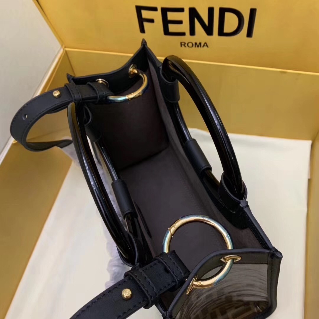 Fendi Small Runaway Shopper Bag In Brown Glazed Fabric 330