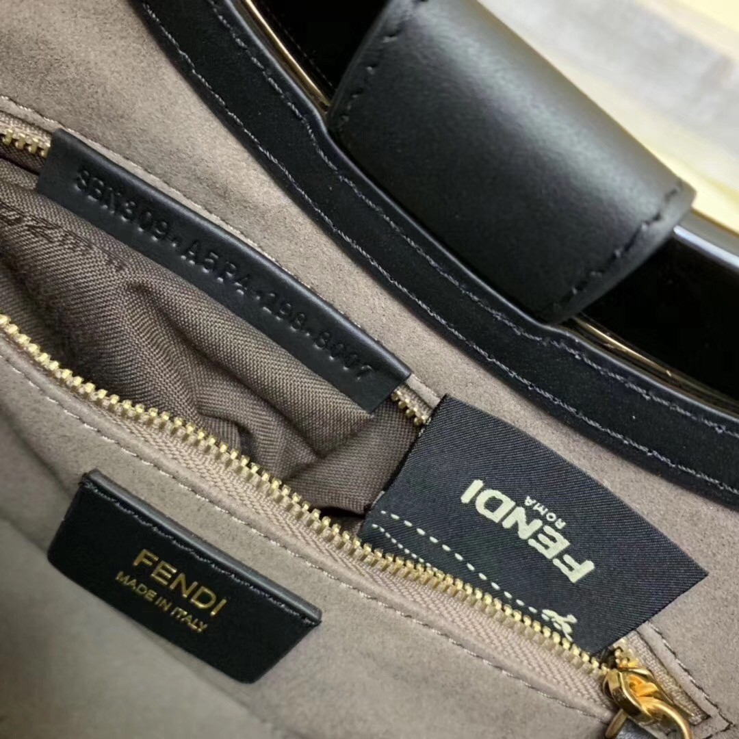 Fendi Small Runaway Shopper Bag In Brown Glazed Fabric 330