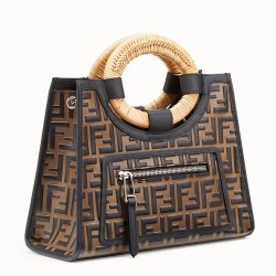 Fendi Brown FF Logo Runaway Shopper Bag 350