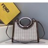 Fendi Small Runaway Shopper Bag In White Perforated Calfskin 721