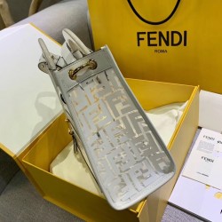 Fendi White Small PU Runaway Shopper Bag 507