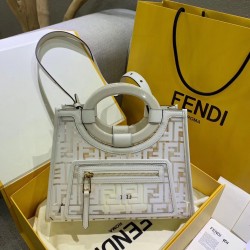 Fendi White Small PU Runaway Shopper Bag 507