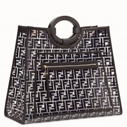 Fendi Black Large PU Runaway Shopper Bag 046