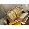Fendi Baguette Large Bag In Gold Lambskin With FF Motif 939
