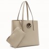 Fendi Grey Leather Logo Shopper Bag 722
