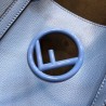 Fendi Blue Leather Logo Shopper Bag 740