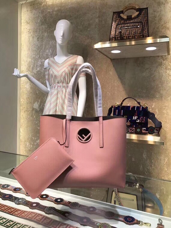 Fendi Pink Kan I F Logo Shopper Bag 790