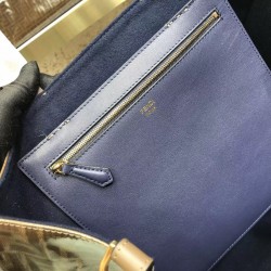 Fendi Glazed Multicolor Fabric Shopper Blue Logo Bag 962