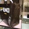 Fendi Glazed Multicolor Fabric Shopper White Logo Bag 012