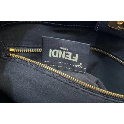 Fendi FF Tote Small Bag In Black Calfskin 755