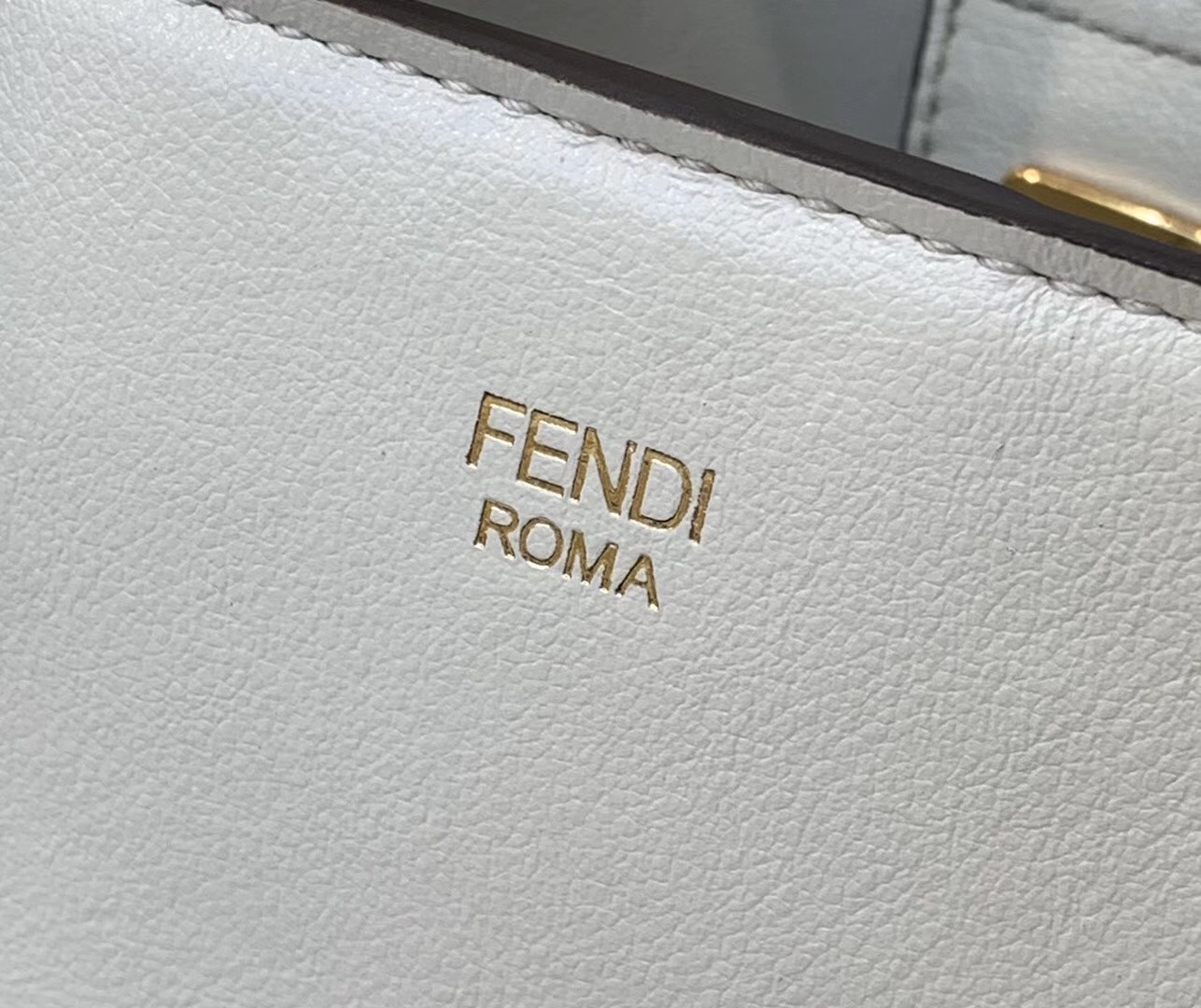 Fendi FF Tote Small Bag In White Calfskin 790