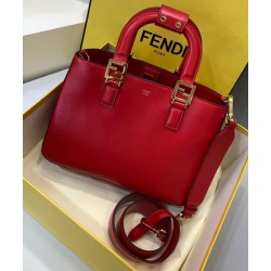 Fendi FF Tote Small Bag In Red Calfskin 819