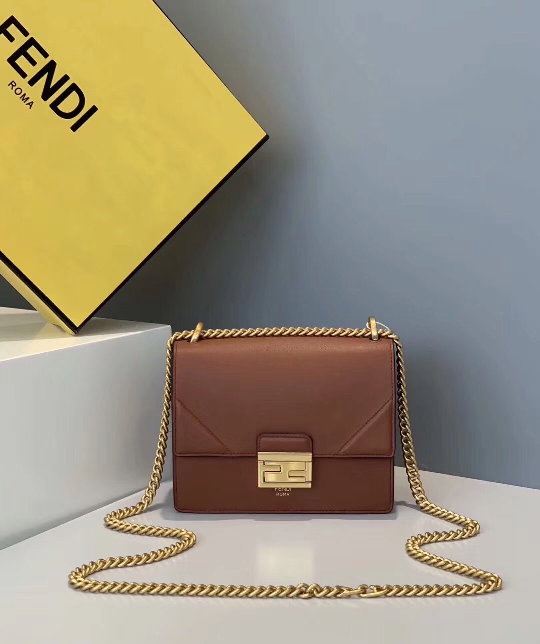 Fendi Small Kan U Bag In Brown Calfskin 841