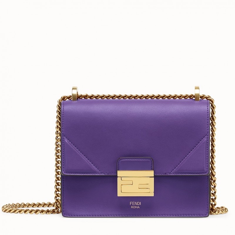 Fendi Small Kan U Bag In Purple Calfskin 424