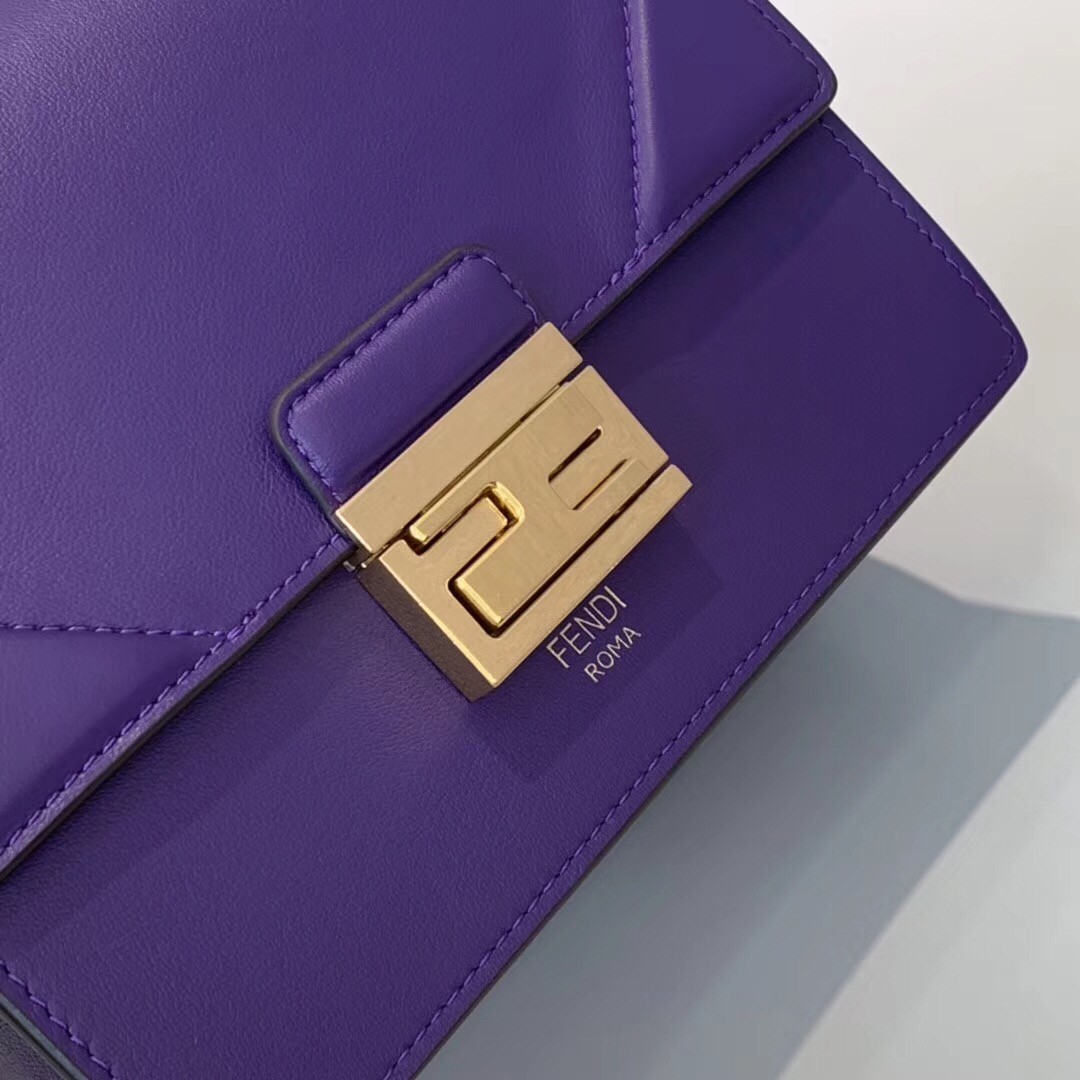 Fendi Small Kan U Bag In Purple Calfskin 424