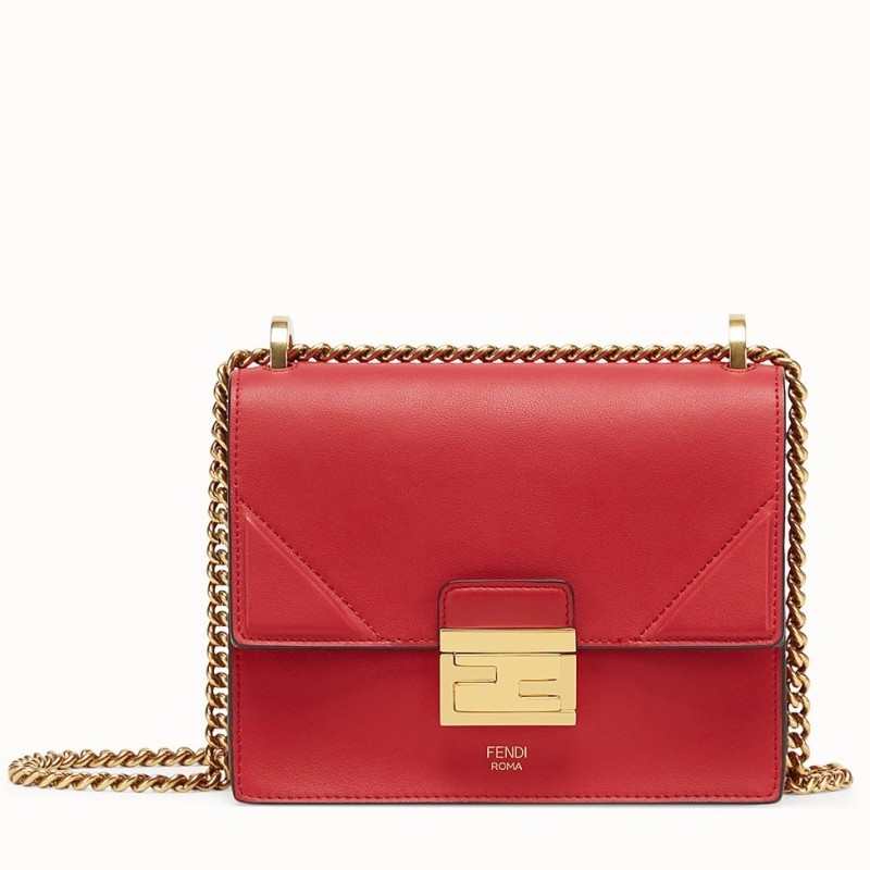 Fendi Small Kan U Bag In Red Calfskin 444