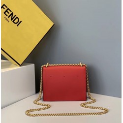 Fendi Small Kan U Bag In Red Calfskin 444