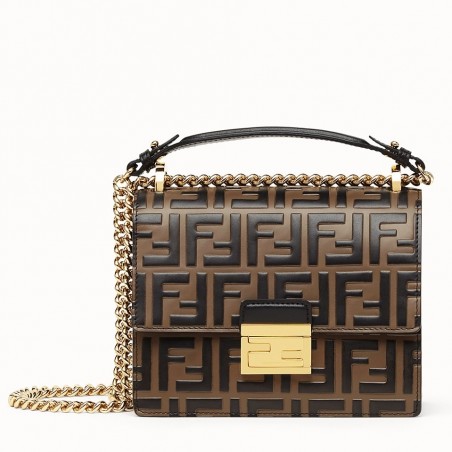 Fendi Small Kan U Bag In Calfskin Embossed With FF 550