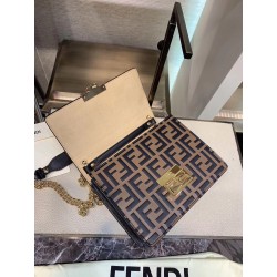 Fendi Small Kan U Bag In Calfskin Embossed With FF 550